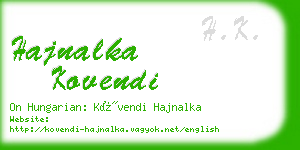 hajnalka kovendi business card